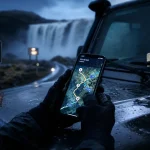 Application road trip Islande hors ligne sur téléphone au 4x4