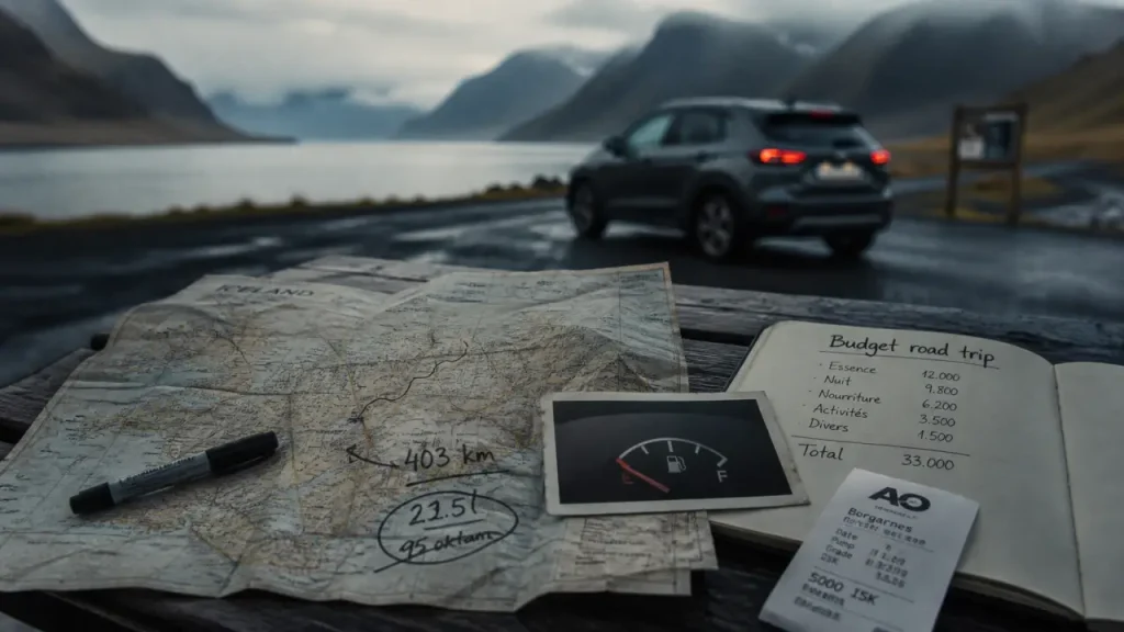 Budget road trip Islande : carte, carburant et carnet de budget