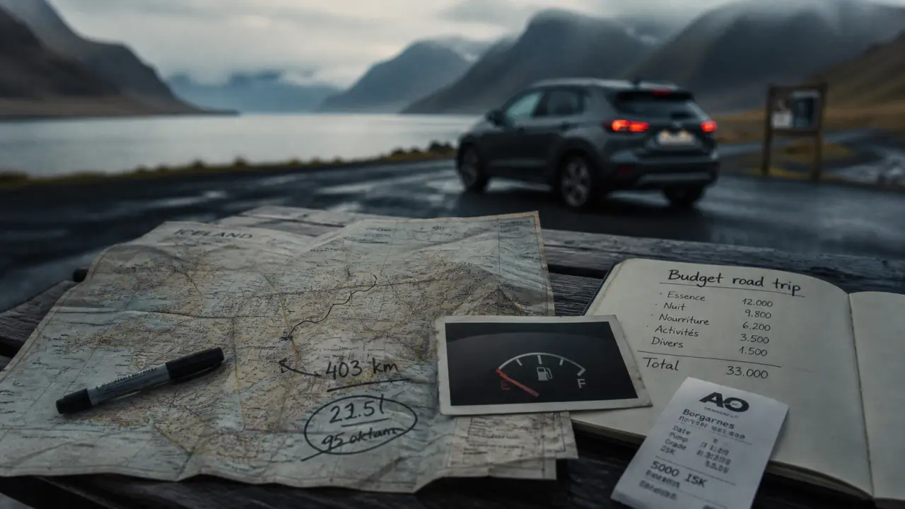 Budget road trip Islande : carte, carburant et carnet de budget