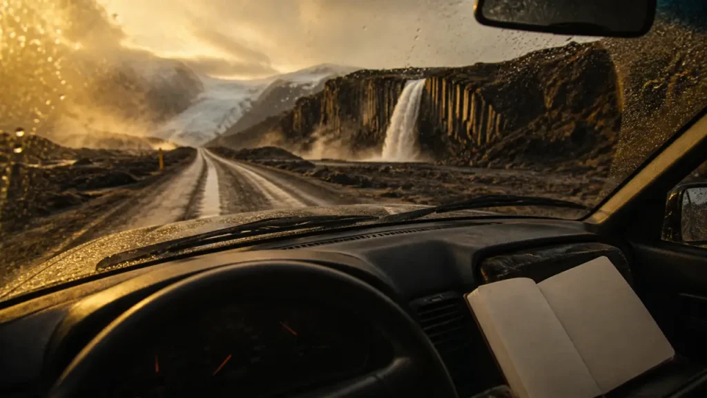 Citation voyage Islande : route lave et glacier, au golden hour