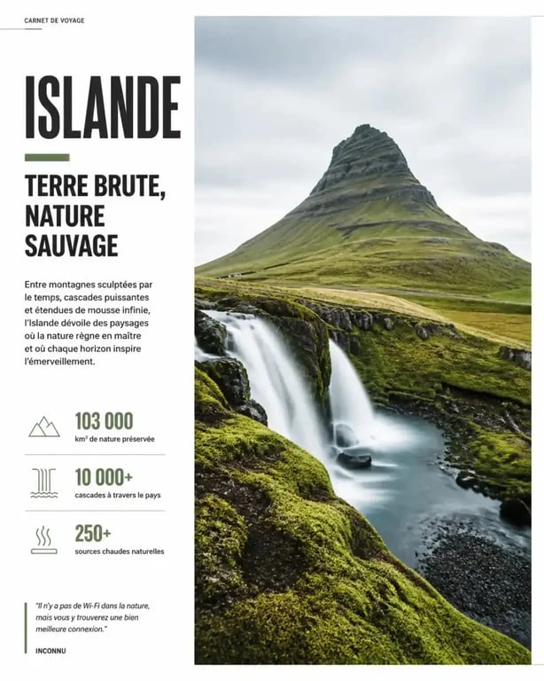 Paysage naturel pour préparer son voyage en Islande