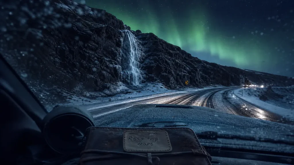Islande mars road trip : route enneigée et aurores boréales