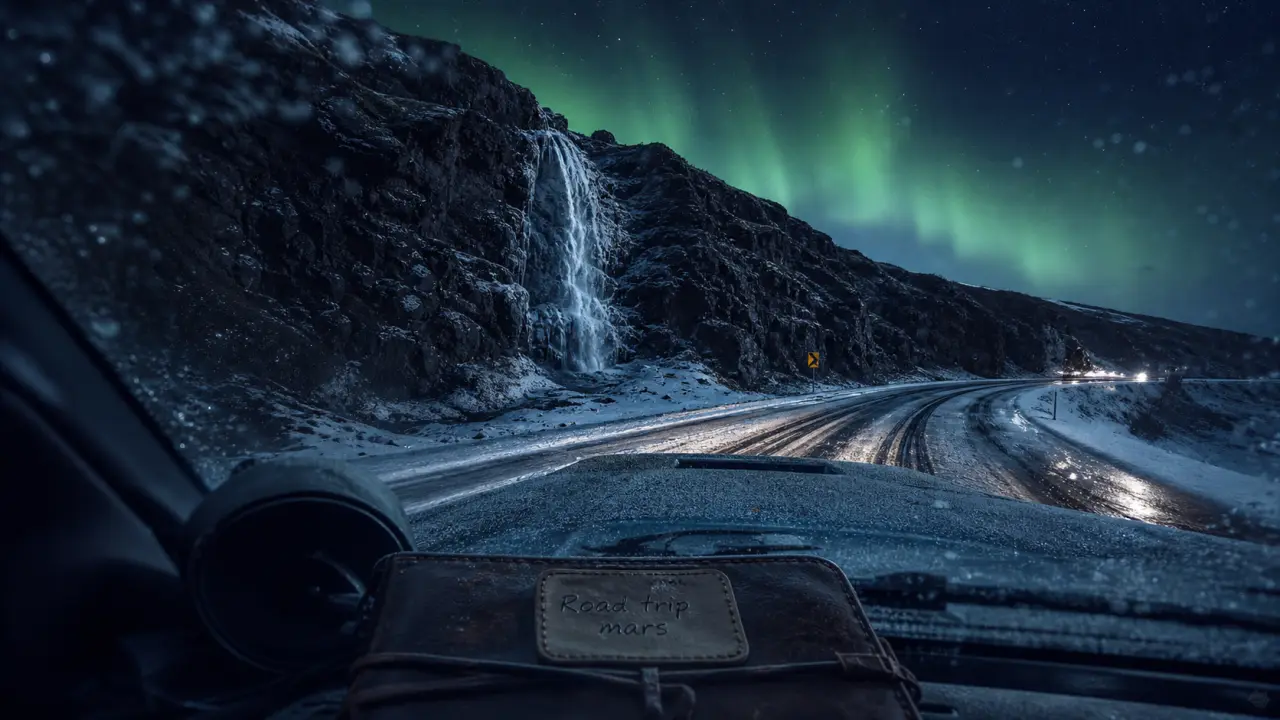 Islande mars road trip : route enneigée et aurores boréales
