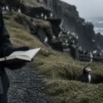 Oiseaux islande : macareux moine sur falaise islandaise