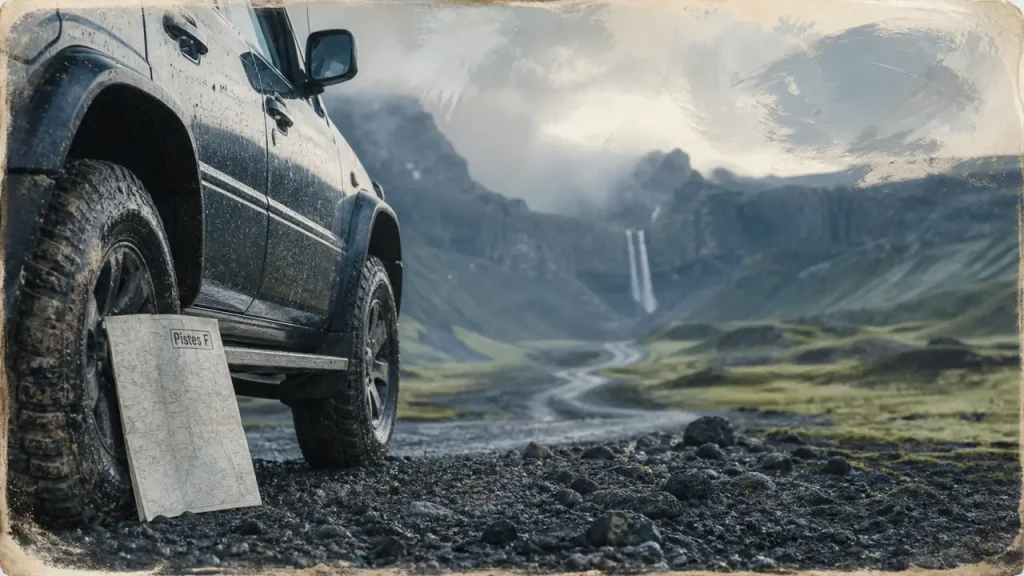 Voyage islande 4x4 : 4x4 sur piste F, gravier et montagnes