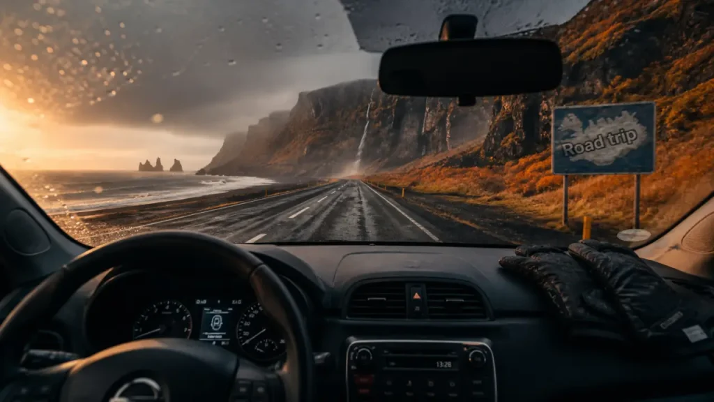 Voyage islande octobre : route circulaire humide en voiture