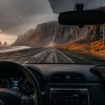 Voyage islande octobre : route circulaire humide en voiture