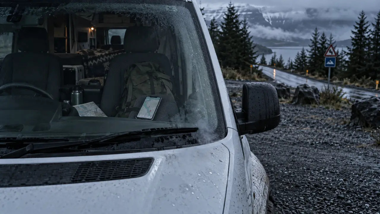 Application camping Islande : van sur parking, Park4night pour dormir légalement