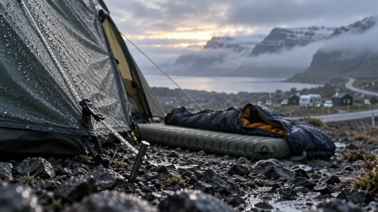 Camping en Islande juillet : tente 3 saisons au froid, vent et brume