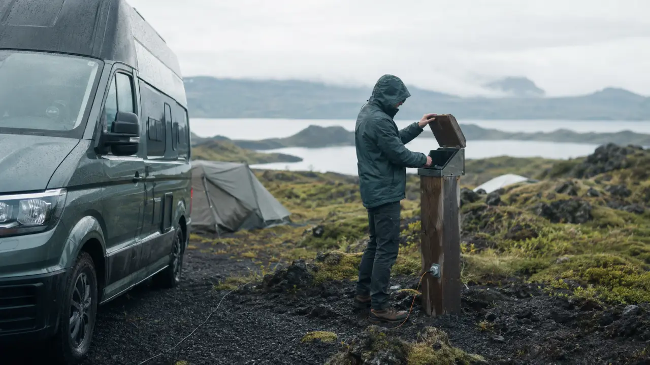 Camping vogar islande à Mývatn : self check-in et campervan