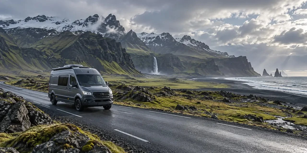 Aller en Islande en camping-car sur une route de la côte sud
