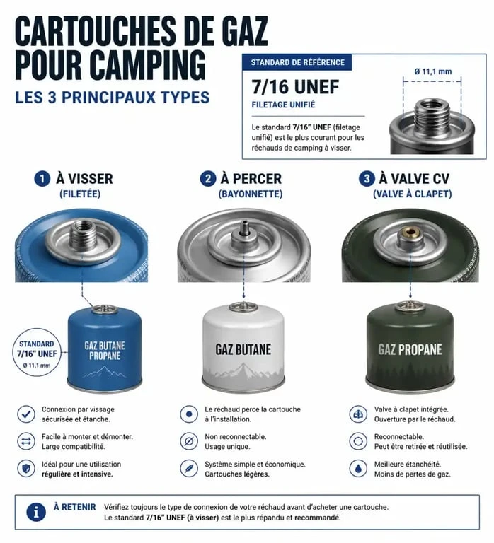 Types de cartouches de camping gaz pour un voyage en Islande