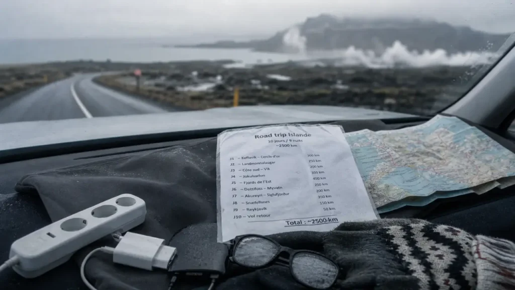Préparer voyage Islande : Road trip jours km sur carte et itinéraire