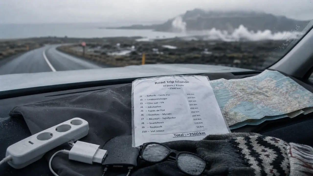 Préparer voyage Islande : Road trip jours km sur carte et itinéraire