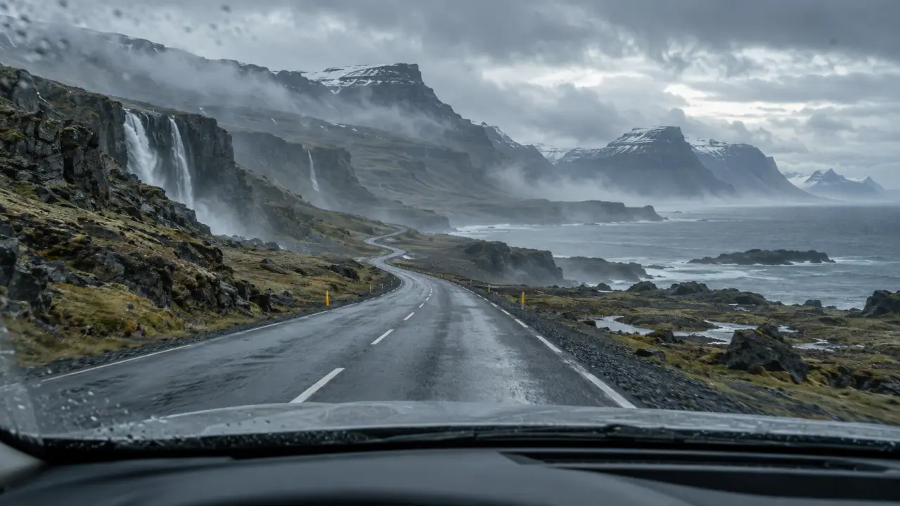 Road trip Islande 3 semaines : voiture sur la route circulaire et cascades
