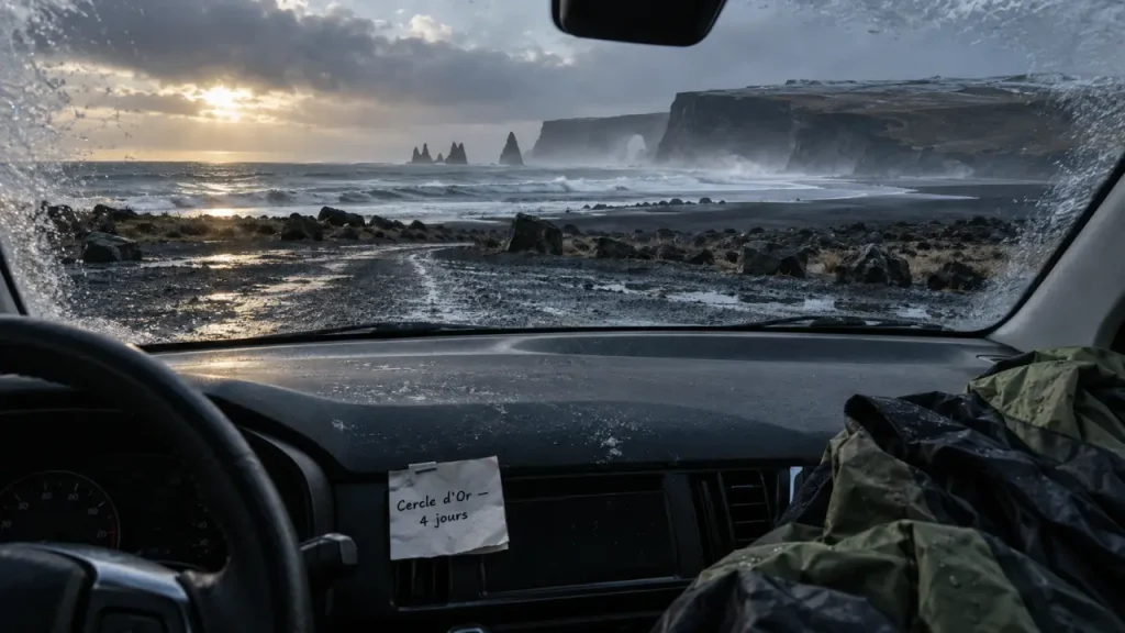 Road trip Islande 4 jours : côte sud et falaises de Dyrhólaey, plage noire