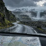 Voyage islande 10 jours : Route 1 humide et lave noire, voiture de location