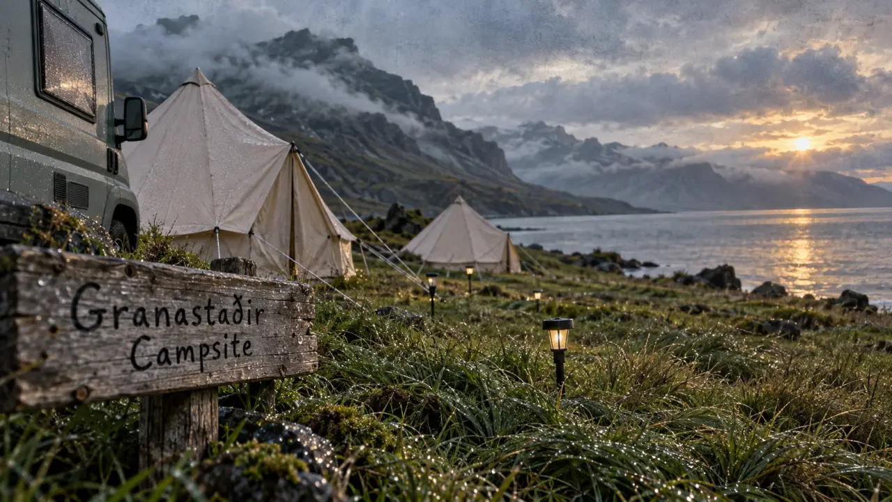 Camping borgarnes islande au bord du Borgarfjörður, Granastaðir Campsite