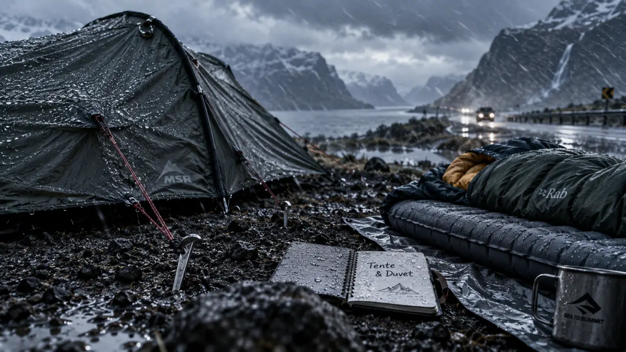 Materiel camping islande : tente anti-vent 100 km/h en Islande