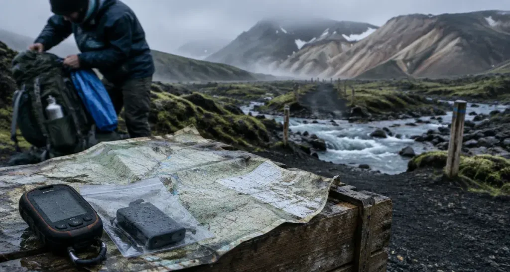 Trekking islande sans guide sur le Laugavegur : gué et 55 km