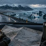 Voyage en Islande 2025 : route glacière près de Jökulsárlón vue depuis la voiture
