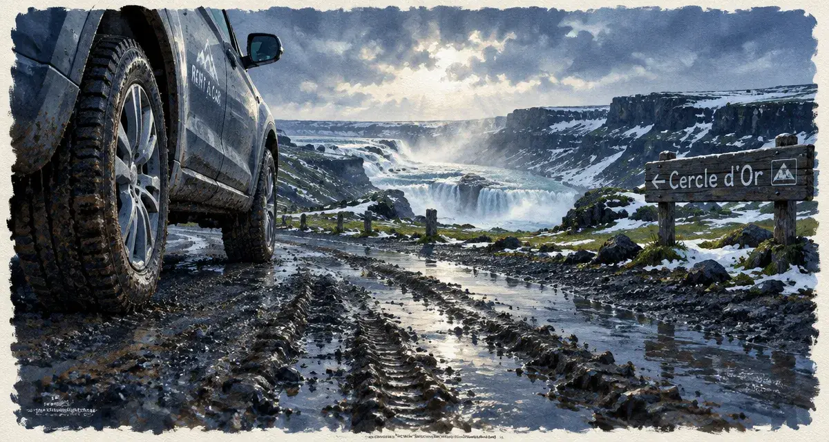 Voyage Islande 3 jours : vue vers Gullfoss, Cercle d’Or et côte sud
