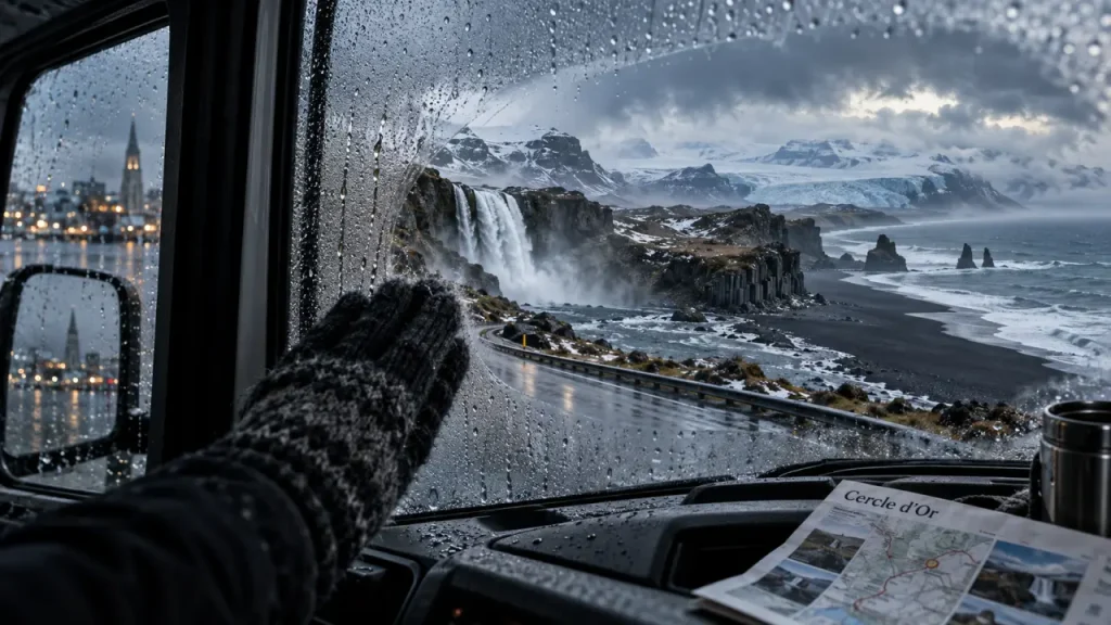 Voyage organisé islande 5 jours : minibus, cascade et sable noir du sud